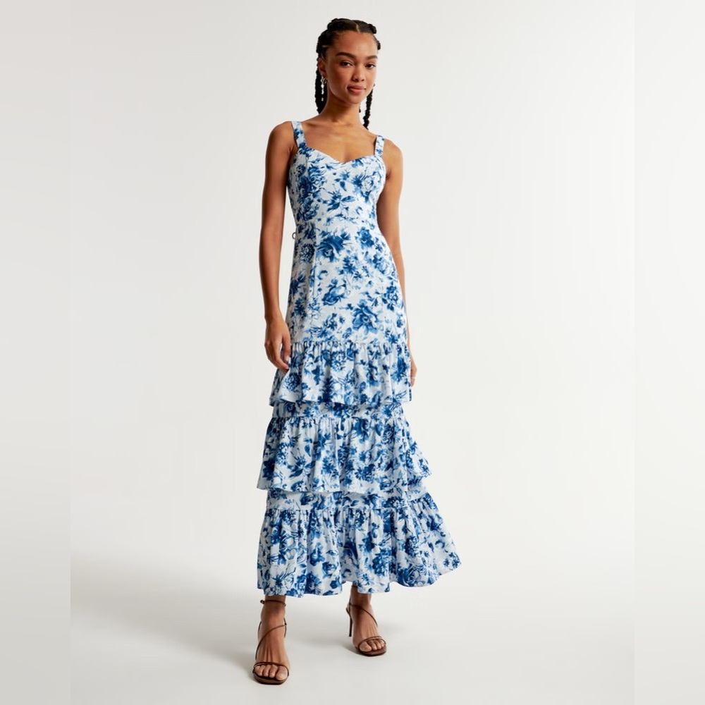 Abercrombie & Fitch “Drama Ruffle Tiered Maxi Dress”